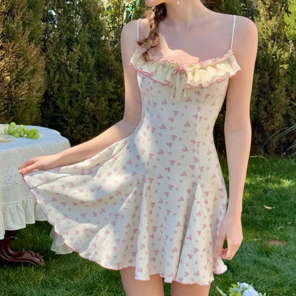 Lacemade rose gardener dress fairycore cottage kawaii fairy floral Lolita